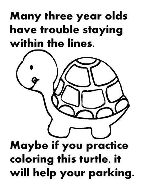 Printable Parking Turtle